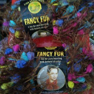 2 skeins Lion brand fancy fur Yarn Chocolate Sprinkles -Buy 3 get 1 FREE